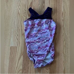 Jam wear leotard purple gymnastics Leo leopard sparkles iridescent adult Small